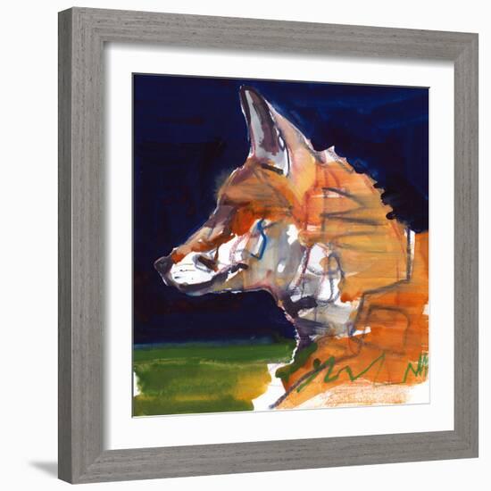 Night Profile, 2022, (mixed media on paper)-Mark Adlington-Framed Giclee Print