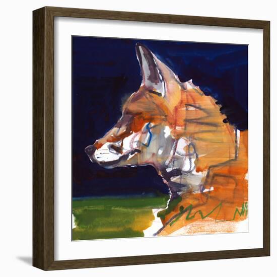 Night Profile, 2022, (mixed media on paper)-Mark Adlington-Framed Giclee Print