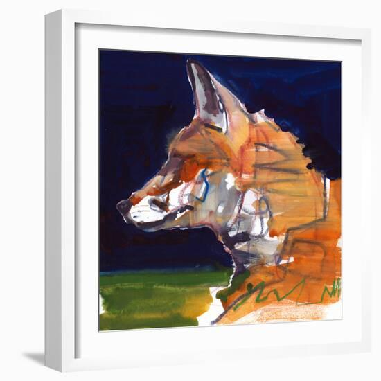 Night Profile, 2022, (mixed media on paper)-Mark Adlington-Framed Giclee Print