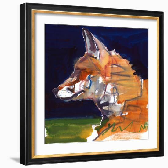 Night Profile, 2022, (mixed media on paper)-Mark Adlington-Framed Giclee Print