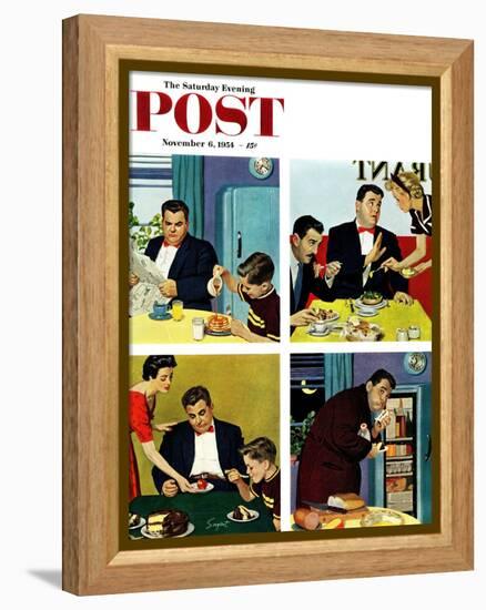 "Night Raid" Saturday Evening Post Cover, November 6, 1954-Richard Sargent-Framed Premier Image Canvas