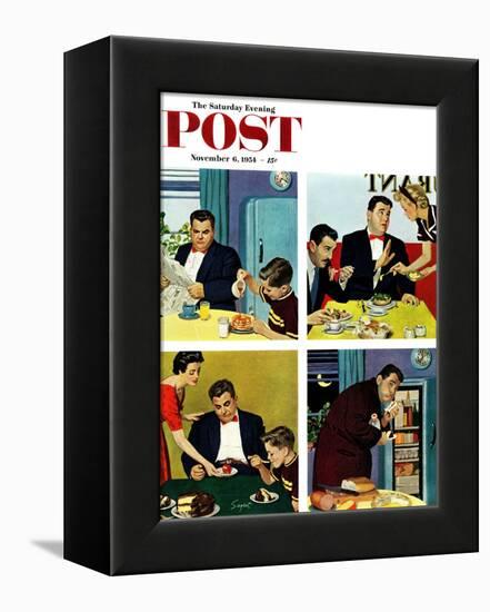 "Night Raid" Saturday Evening Post Cover, November 6, 1954-Richard Sargent-Framed Premier Image Canvas