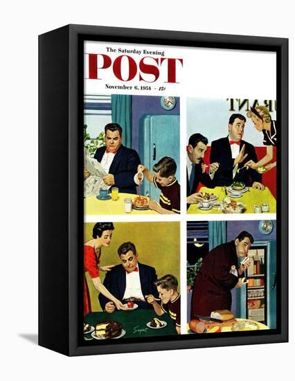 "Night Raid" Saturday Evening Post Cover, November 6, 1954-Richard Sargent-Framed Premier Image Canvas