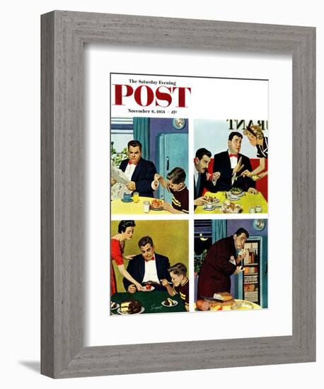 "Night Raid" Saturday Evening Post Cover, November 6, 1954-Richard Sargent-Framed Giclee Print