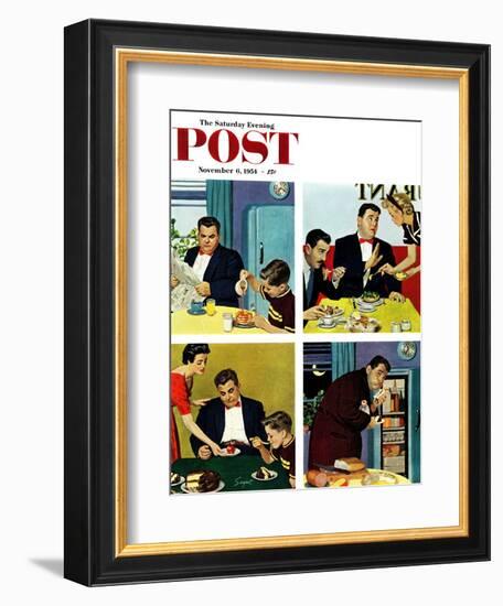 "Night Raid" Saturday Evening Post Cover, November 6, 1954-Richard Sargent-Framed Giclee Print