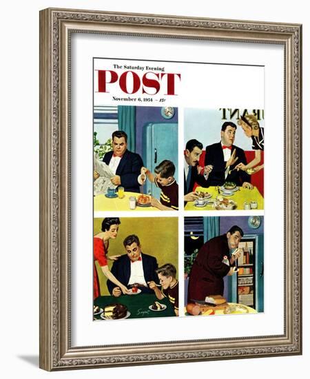 "Night Raid" Saturday Evening Post Cover, November 6, 1954-Richard Sargent-Framed Giclee Print