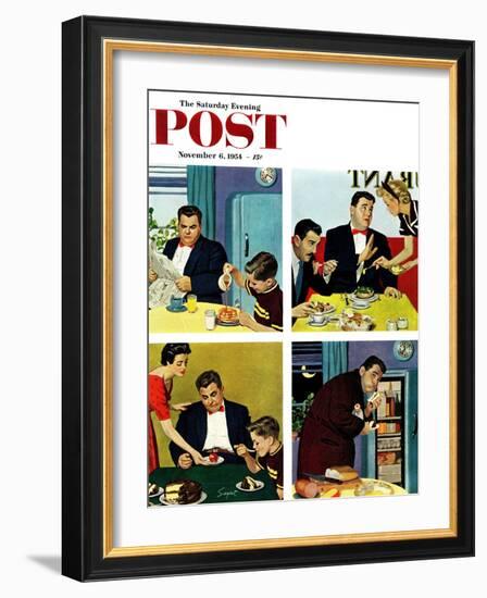 "Night Raid" Saturday Evening Post Cover, November 6, 1954-Richard Sargent-Framed Giclee Print