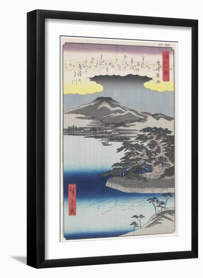 Night Rain at Karasaki, March 1857-null-Framed Giclee Print