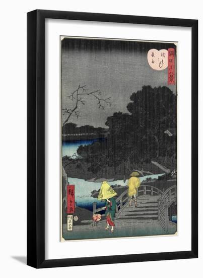 Night Rain at Makura Bridge, November 1861-null-Framed Giclee Print