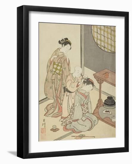 Night Rain of the Tea Stand , from the series Eight Views of the Parlor , c.1766-Suzuki Harunobu-Framed Giclee Print