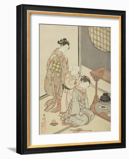 Night Rain of the Tea Stand , from the series Eight Views of the Parlor , c.1766-Suzuki Harunobu-Framed Giclee Print