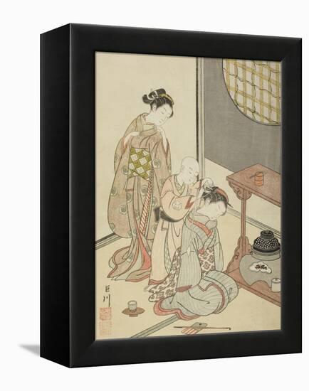 Night Rain of the Tea Stand , from the series Eight Views of the Parlor , c.1766-Suzuki Harunobu-Framed Premier Image Canvas