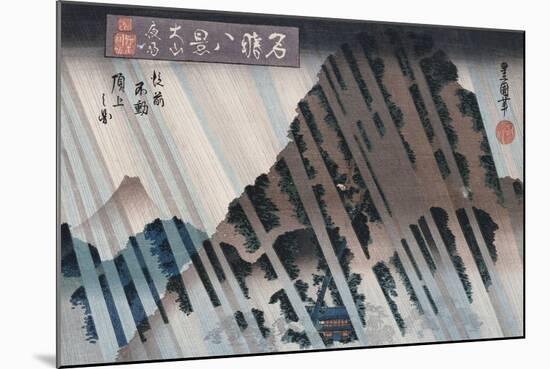 Night Rain, Oyama', from the Series 'Eight Views of Famous Places'-Toyokuni II-Mounted Giclee Print