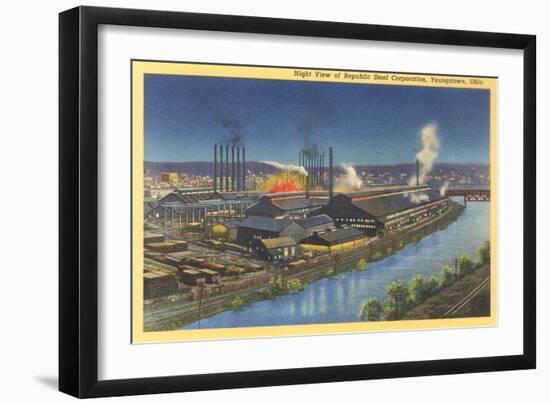 Night, Republic Steel Corporation, Youngstown, Ohio-null-Framed Art Print