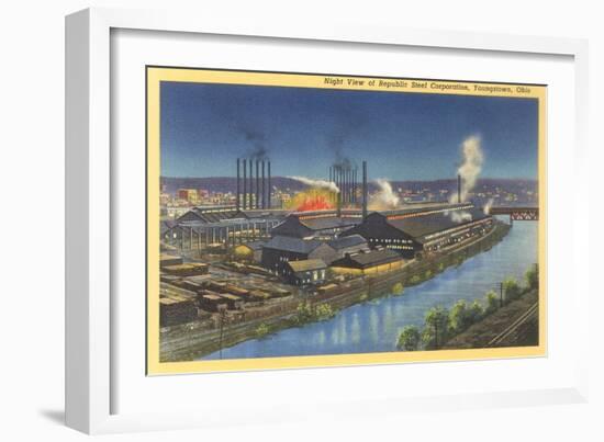 Night, Republic Steel Corporation, Youngstown, Ohio-null-Framed Art Print