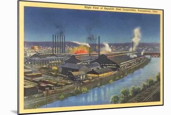 Night, Republic Steel Corporation, Youngstown, Ohio-null-Mounted Art Print