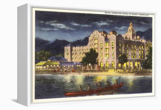 Night, Royal Hawaiian Hotel, Honolulu-null-Framed Stretched Canvas