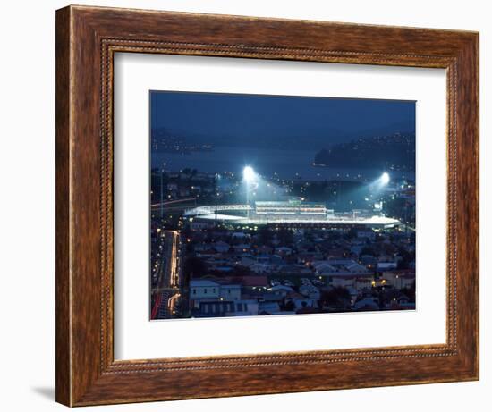 Night Rugby, Carisbrook, Dunedin, New Zealand-David Wall-Framed Photographic Print