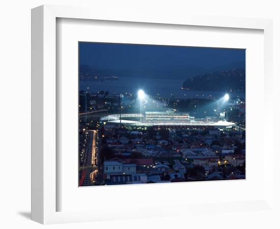 Night Rugby, Carisbrook, Dunedin, New Zealand-David Wall-Framed Photographic Print