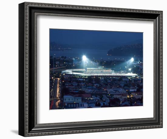 Night Rugby, Carisbrook, Dunedin, New Zealand-David Wall-Framed Photographic Print