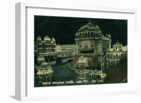 Night Scene at the Imperial International Exhibition, White City, London, 1909-null-Framed Giclee Print