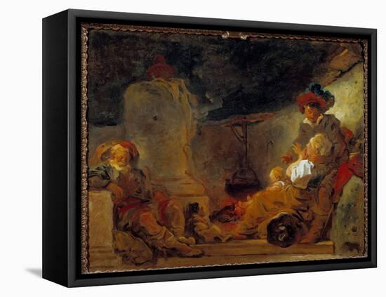 Night Scene Called the Dream of the Beggar Painting by Jean Honore Fragonard (1732-1806) 18Th Centu-Jean-Honore Fragonard-Framed Premier Image Canvas