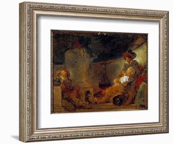 Night Scene Called the Dream of the Beggar Painting by Jean Honore Fragonard (1732-1806) 18Th Centu-Jean-Honore Fragonard-Framed Giclee Print