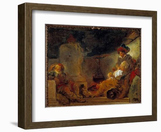 Night Scene Called the Dream of the Beggar Painting by Jean Honore Fragonard (1732-1806) 18Th Centu-Jean-Honore Fragonard-Framed Giclee Print