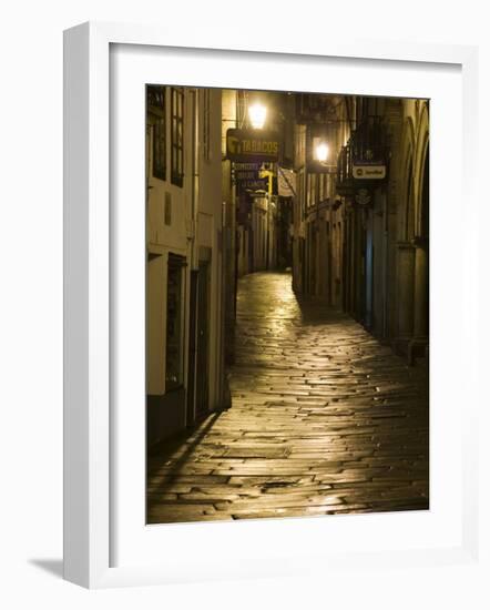 Night Scene, Santiago De Compostela, Galicia, Spain-R H Productions-Framed Photographic Print