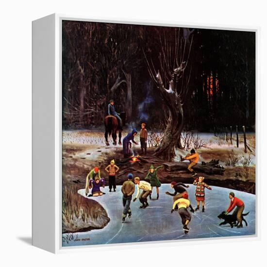 "Night Skating," December 16, 1944-John Falter-Framed Premier Image Canvas