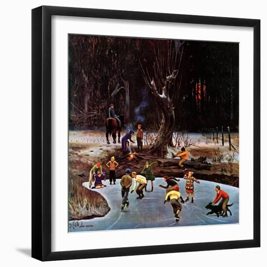 "Night Skating," December 16, 1944-John Falter-Framed Giclee Print