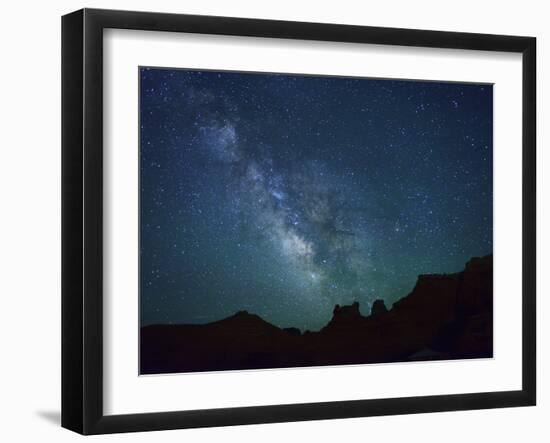 Night Sky at Goblin Valley State Park, Colorado Plateau, Utah, USA-Christian Heeb-Framed Photographic Print