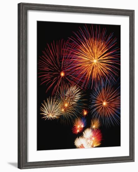 Night Sky Filled with Fireworks-Bill Ross-Framed Photographic Print