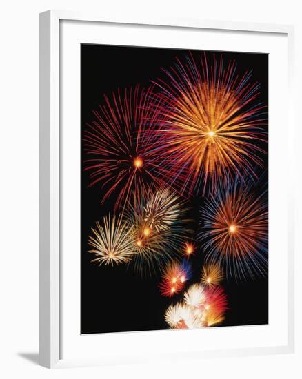 Night Sky Filled with Fireworks-Bill Ross-Framed Photographic Print