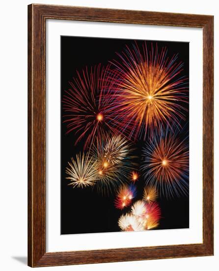 Night Sky Filled with Fireworks-Bill Ross-Framed Photographic Print