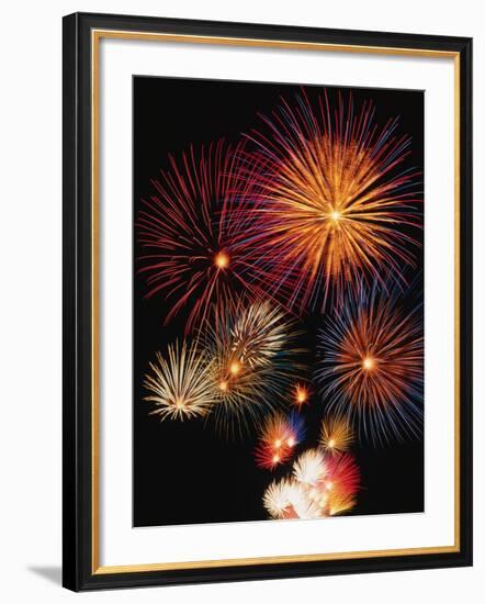 Night Sky Filled with Fireworks-Bill Ross-Framed Photographic Print