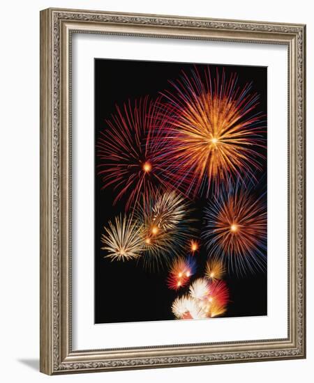 Night Sky Filled with Fireworks-Bill Ross-Framed Photographic Print