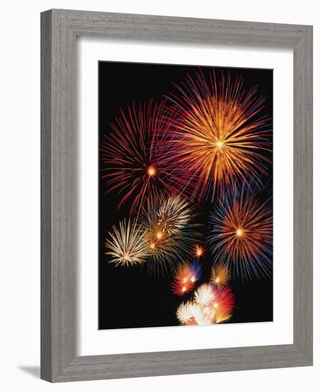 Night Sky Filled with Fireworks-Bill Ross-Framed Photographic Print