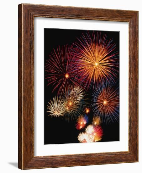 Night Sky Filled with Fireworks-Bill Ross-Framed Photographic Print