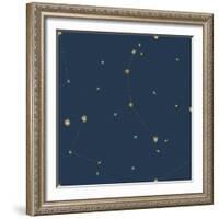 Night Sky Navy and Gold Pattern 05A-Sara Zieve Miller-Framed Art Print