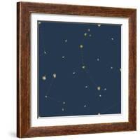 Night Sky Navy and Gold Pattern 05A-Sara Zieve Miller-Framed Art Print