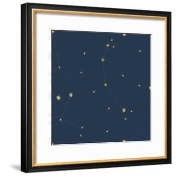 Night Sky Navy and Gold Pattern 05A-Sara Zieve Miller-Framed Art Print