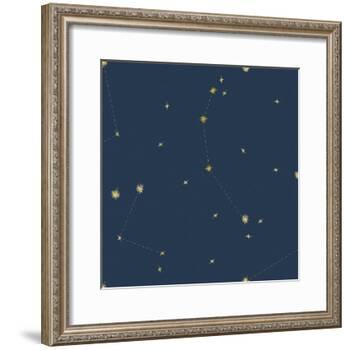 Night Sky Navy and Gold Pattern 05A-Sara Zieve Miller-Framed Art Print