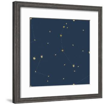 Night Sky Navy and Gold Pattern 05A-Sara Zieve Miller-Framed Art Print