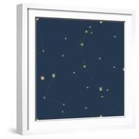 Night Sky Navy and Gold Pattern 05A-Sara Zieve Miller-Framed Art Print