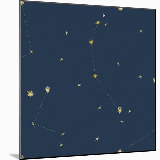 Night Sky Navy and Gold Pattern 05A-Sara Zieve Miller-Mounted Art Print