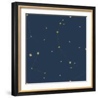 Night Sky Navy and Gold Pattern 05A-Sara Zieve Miller-Framed Art Print