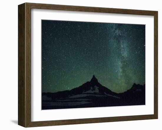 Night Sky over Glacier National Park, Montana.-Steven Gnam-Framed Photographic Print