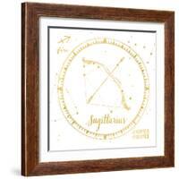 Night Sky Sagittarius White and Gold-Sara Zieve Miller-Framed Art Print