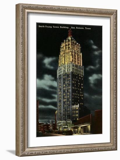 Night, Smith-Young Tower, San Antonio, Texas-null-Framed Art Print